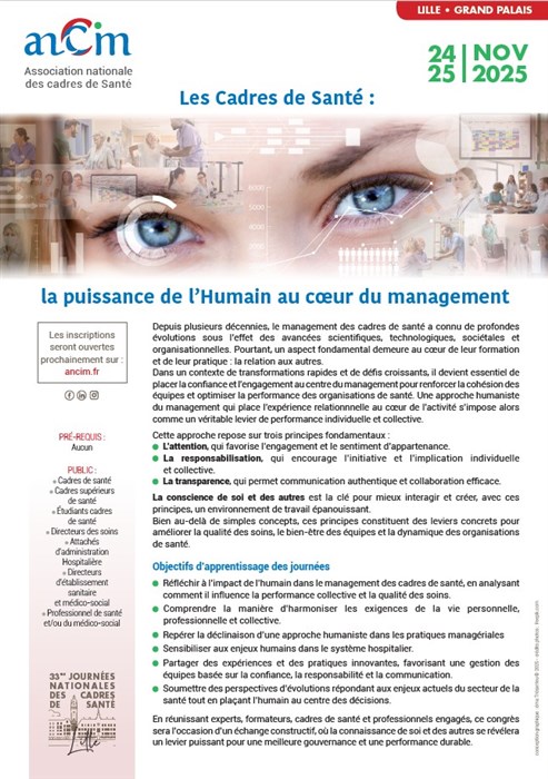 Journées nationales des cadres de santé 2025